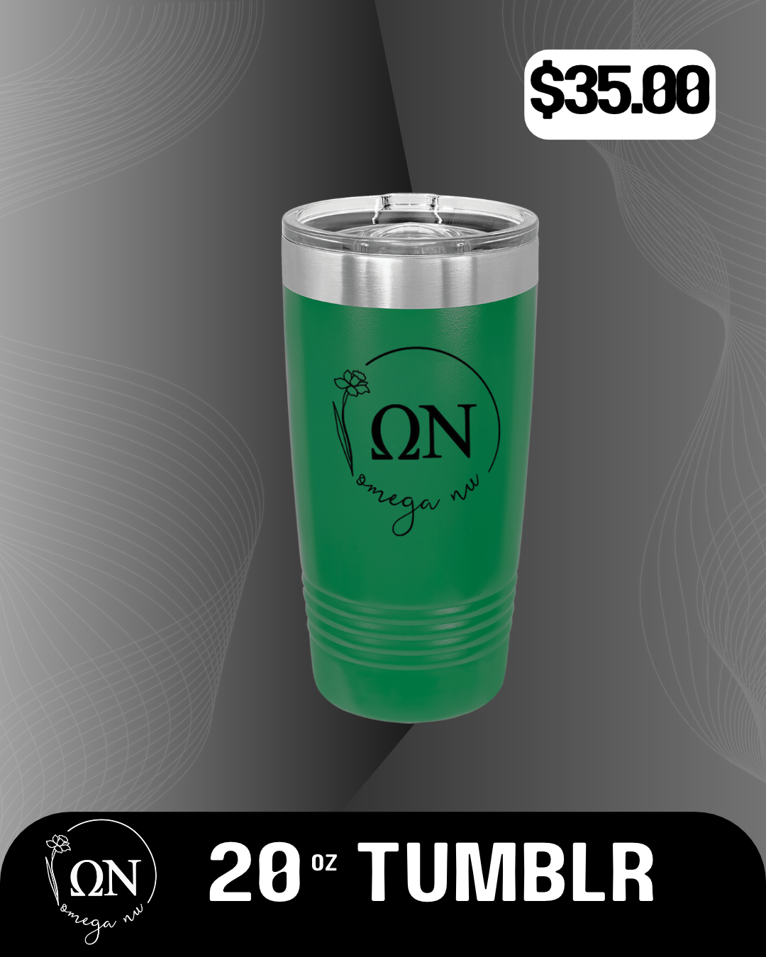 Omega Nu 20 oz Green Tumbler