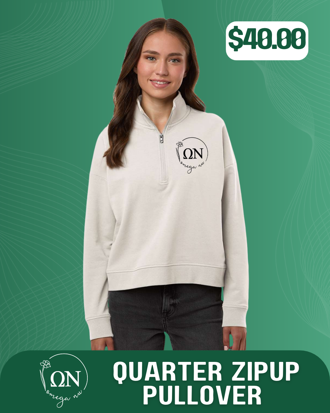 Women's Quarter Zip Pullover Stone