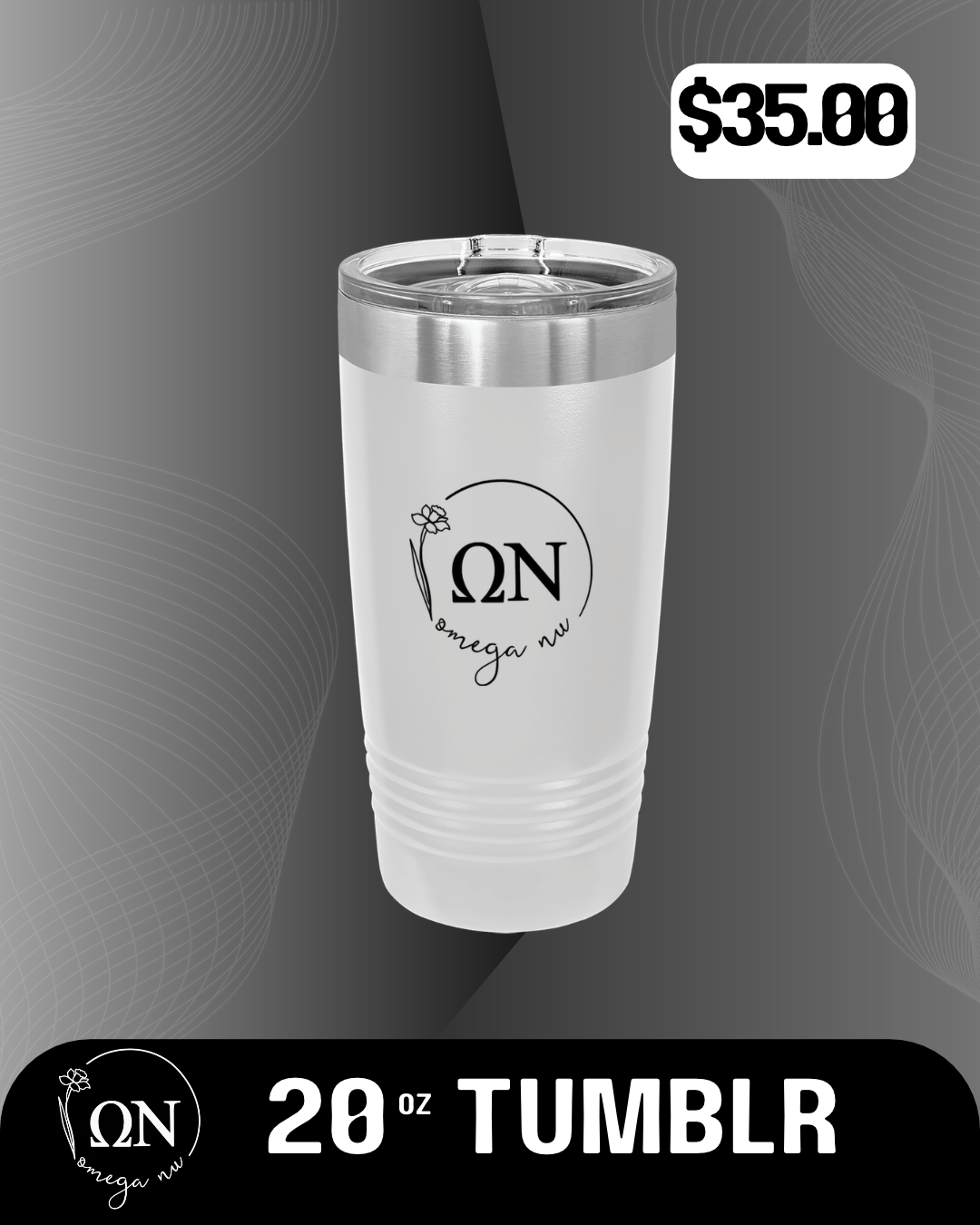 Omega Nu 20 oz White Tumbler